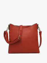 Load image into Gallery viewer, Emma 3 Compartment Crossbody w/ Snap Closure-Rust