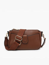 Load image into Gallery viewer, Kallie Snap Front Crossbody w/ Nylon Strap - Brown