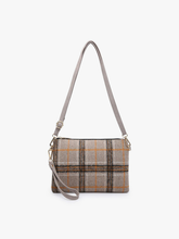 Load image into Gallery viewer, Meriam Clutch Crossbody/Wristlet - Navy &amp; Green Plaid