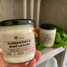 Load image into Gallery viewer, Clementine &amp; Mint Leaves Soy Candle