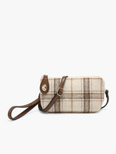 Load image into Gallery viewer, Kendall Crossbody Wristlet w/ Twist Lock - Beige Plaid