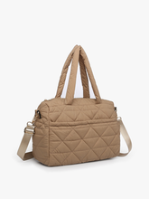 Load image into Gallery viewer, Billie Quilted Nylon Satchel-Grey