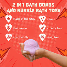 Load image into Gallery viewer, Superhero Bath Bomb with Toy Surprise