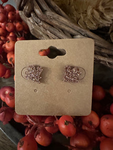 Fall Leaves Glitter Stud Earrings