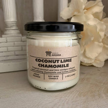 Load image into Gallery viewer, Coconut Lime Chamomile Soy Candle