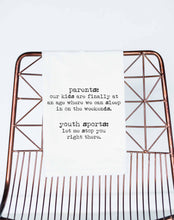 Load image into Gallery viewer, Youth Sports Sleeping In Parenting Funny Gift Towel