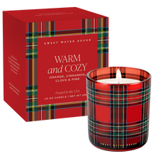 Load image into Gallery viewer, Warm &amp; Cozy Plaid 12 oz Boxed Soy Candle - Christmas Gifts