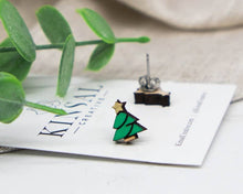 Load image into Gallery viewer, Christmas Tree Stud Earrings