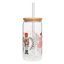 Load image into Gallery viewer, Nutcracker 17oz Glass Can Tumbler w/ Straw &amp; Lid