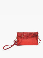 Load image into Gallery viewer, Riley Monogrammable 3 Compartment Crossbody/Wristlet - Foil Red