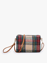 Load image into Gallery viewer, Meriam Clutch Crossbody/Wristlet - Navy &amp; Green Plaid