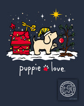 Load image into Gallery viewer, Puppie Love Crummy Christmas Tree Pup Adult Long Sleeve Tee