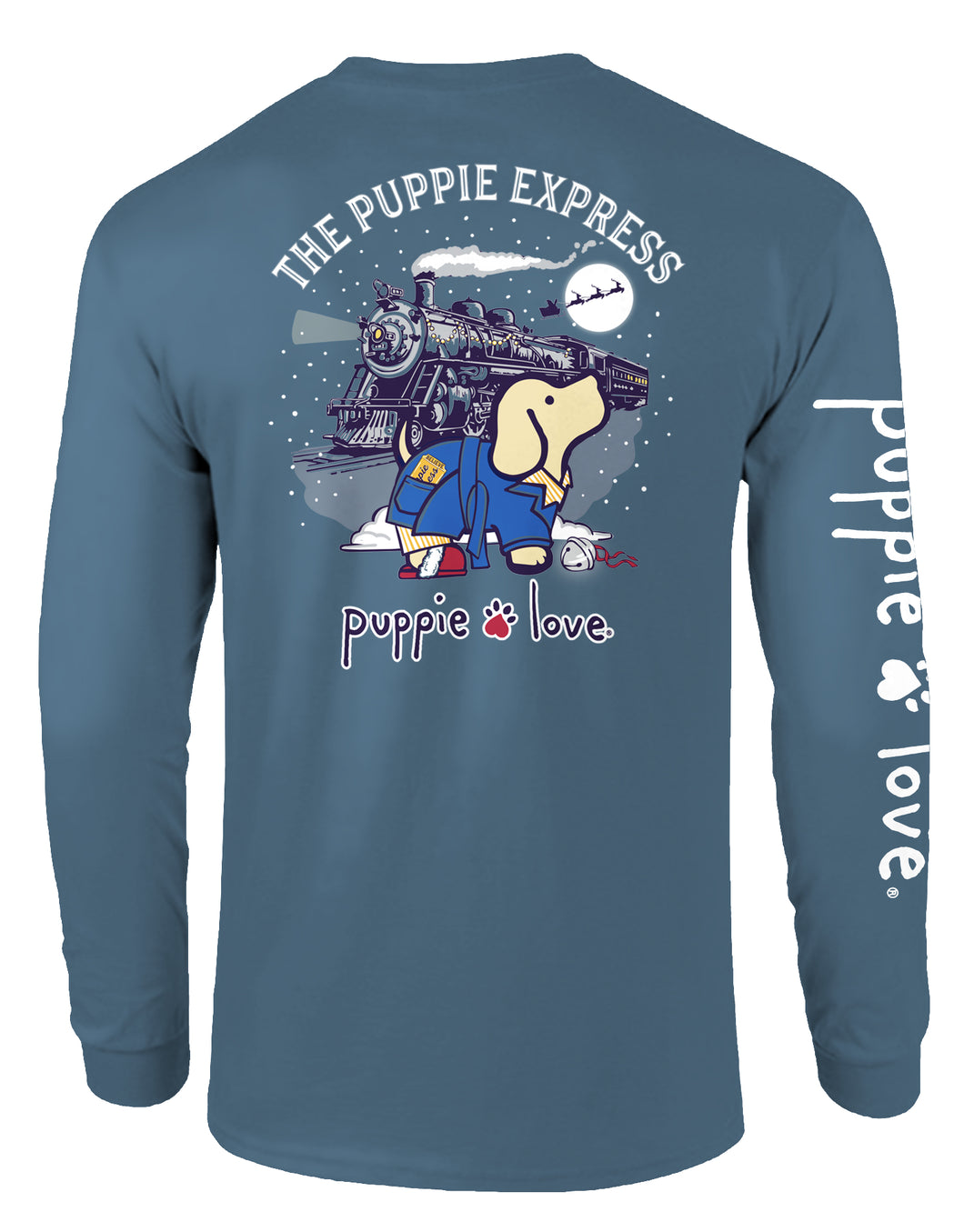 Puppie Love The Puppie Express Pup Adult Long Sleeve Tee
