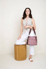 Load image into Gallery viewer, Lyla 2-in-1 Bucket Bag w/ Guitar Strap - Camel/Coffee