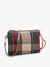 Load image into Gallery viewer, Meriam Clutch Crossbody/Wristlet - Navy &amp; Green Plaid