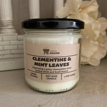 Load image into Gallery viewer, Clementine &amp; Mint Leaves Soy Candle