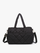 Load image into Gallery viewer, Billie Quilted Nylon Satchel-Grey