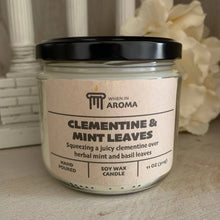 Load image into Gallery viewer, Clementine &amp; Mint Leaves Soy Candle