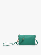 Load image into Gallery viewer, Riley 3 Compartment Crossbody/Wristlet - Kelly Green