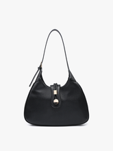 Load image into Gallery viewer, Florentine Snap Closure Satchel/Saddle Bag - Black
