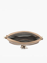 Load image into Gallery viewer, Tara Corduroy 2 Tone Crossbody w/ Front Zip Pocket - Black &amp; Saddle Brown