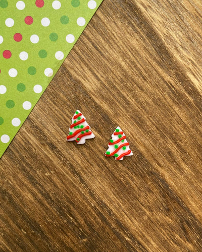 Mini Christmas Tree Snack Cake Studs