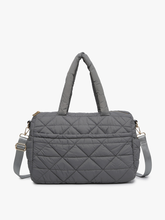 Load image into Gallery viewer, Billie Quilted Nylon Satchel: Taupe