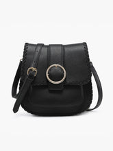 Load image into Gallery viewer, Sandra Buckle Flapover Crossbody Bag - Navy