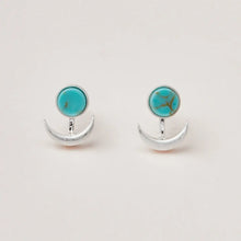 Load image into Gallery viewer, Stone Moon Phase Ear Jacket - African Turquoise/Gold