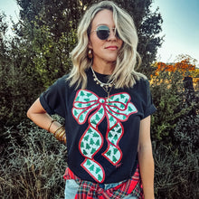 Load image into Gallery viewer, Glitter Bow w/ Trees Tee