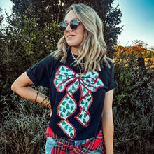 Load image into Gallery viewer, Glitter Bow w/ Trees Tee