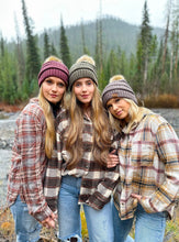 Load image into Gallery viewer, C.C. Beanie Knit Faux Fur Pom Beanie-Teal Grey