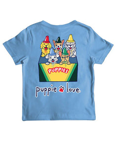 Puppie Love Crayon Pups Youth Short Sleeve Tee