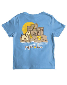 Puppie Love Sandcastle Pup Youth Short Sleeve Tee