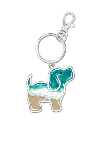 Puppie Love Beach Pup Key Ring