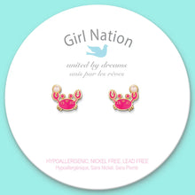 Load image into Gallery viewer, Happy Crab Cutie Stud Earrings