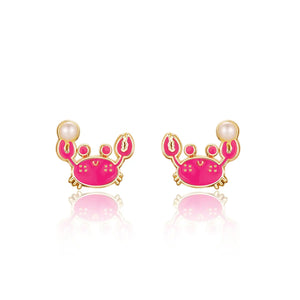 Happy Crab Cutie Stud Earrings