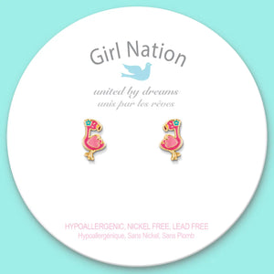 Fantastic Flamingo Cutie Stud Earrings