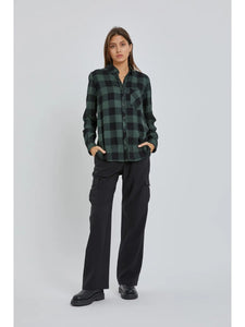 Classic Flannel Shirt - Hunter Green & Black Plaid