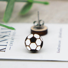 Load image into Gallery viewer, Soccer Ball Stud Earrings