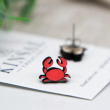 Load image into Gallery viewer, Crab Stud Earrings