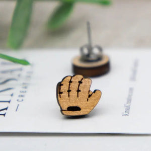 Baseball Glove And Ball Stud Earrings