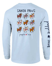 Load image into Gallery viewer, Puppie Love Santa Paws Reindeer Pups Adult Long Sleeve Tee