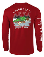 Load image into Gallery viewer, Puppie Love Woody Christmas Tree Pup Long Sleeve Tee