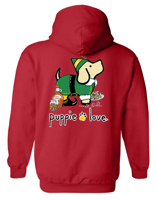 Puppie Love Christmas Elf Pup Adult Hoodie