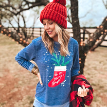 Load image into Gallery viewer, Merry Stocking Terry Pullover
