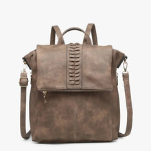 Load image into Gallery viewer, Vivian Distressed Convertible Backpack - Chocolate