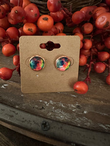 Tie Dye Stud Earrings 12mm