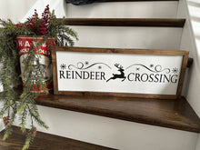 Load image into Gallery viewer, Reindeer Crossing Wood Sign