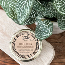Load image into Gallery viewer, Velvet Whiskey Candle Company 11 Oz Soy Candle - Light Linen Candle - Odor Eliminator Candle